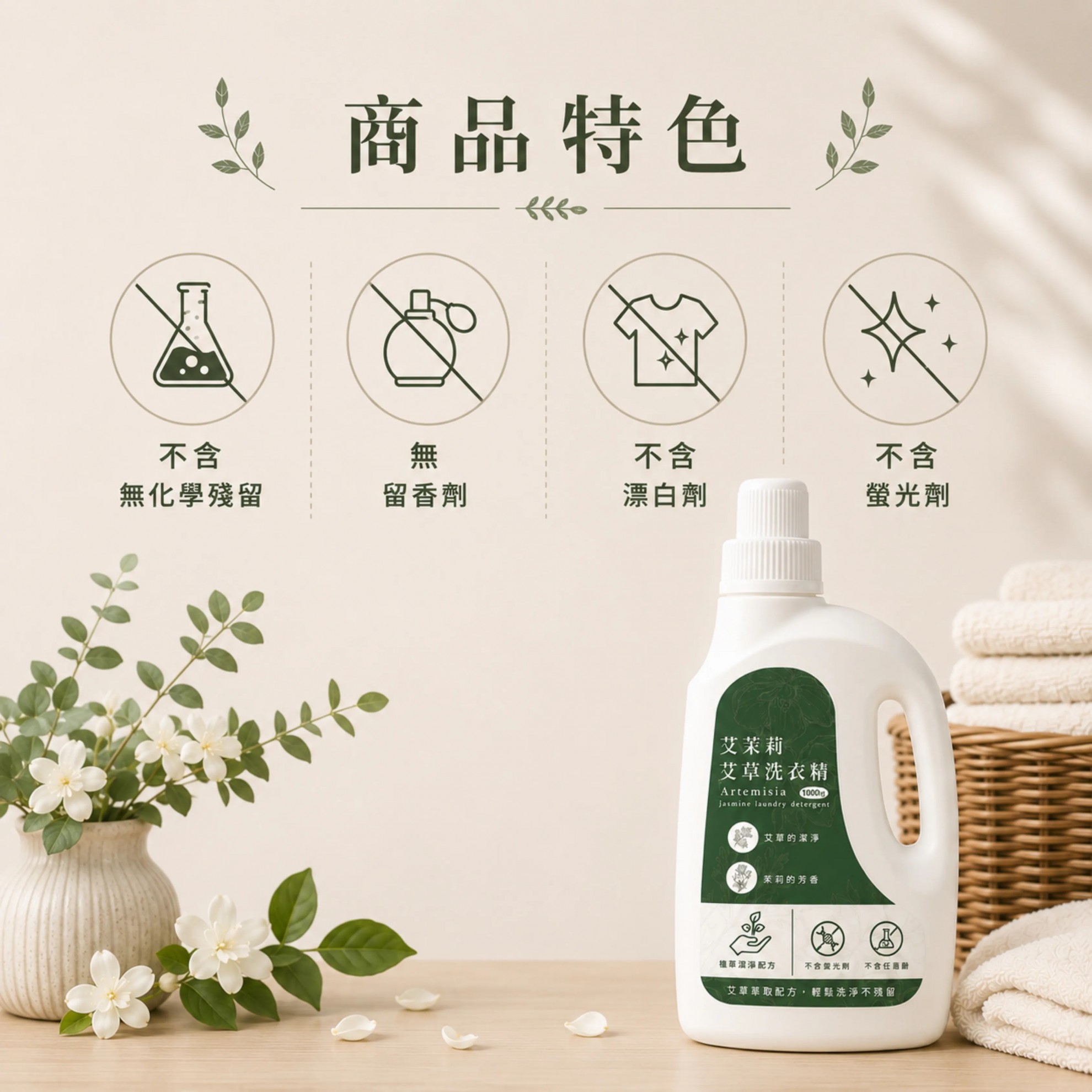 【艾茉莉】艾草洗衣精 1000ml