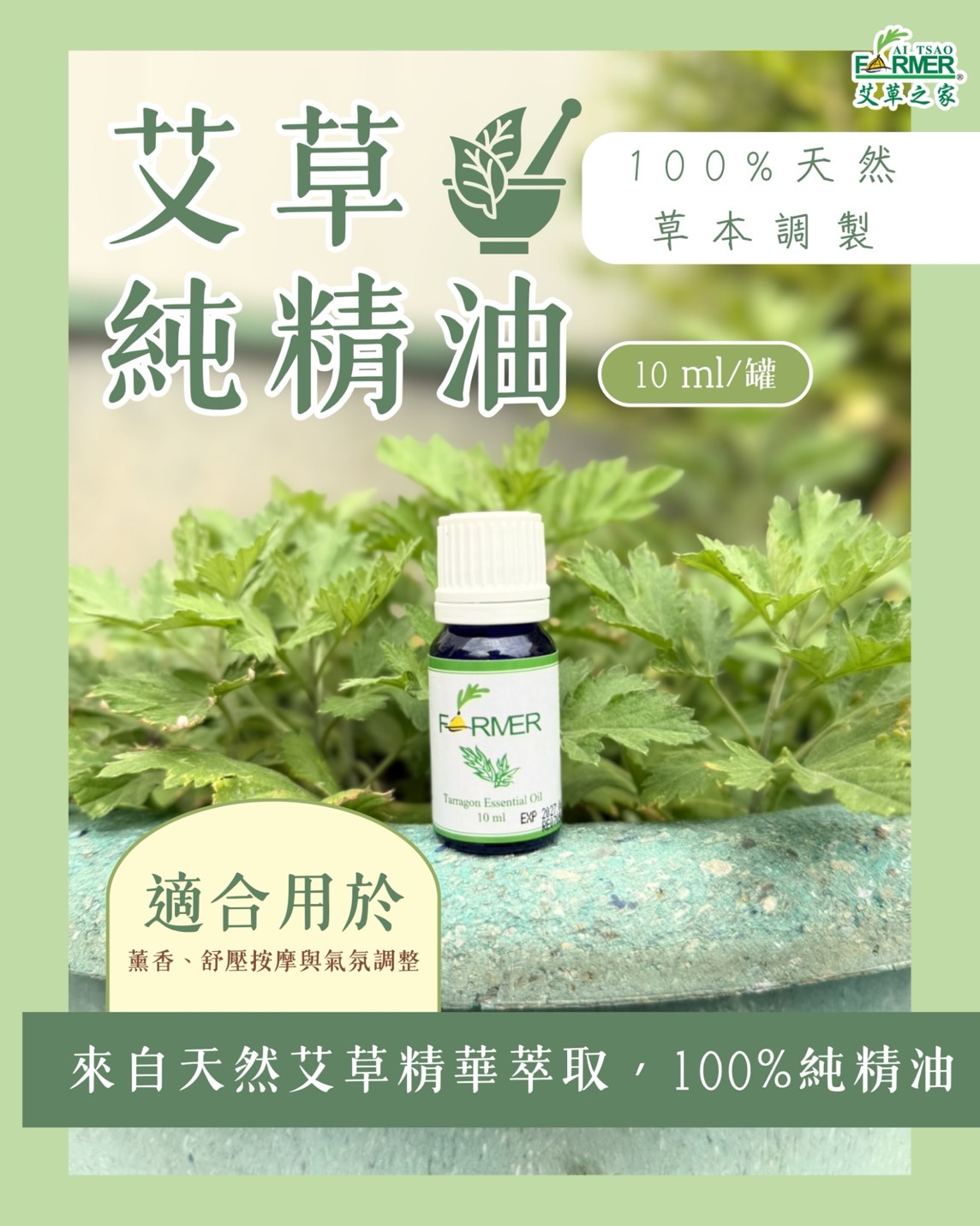 【艾草純精油】10ml/瓶