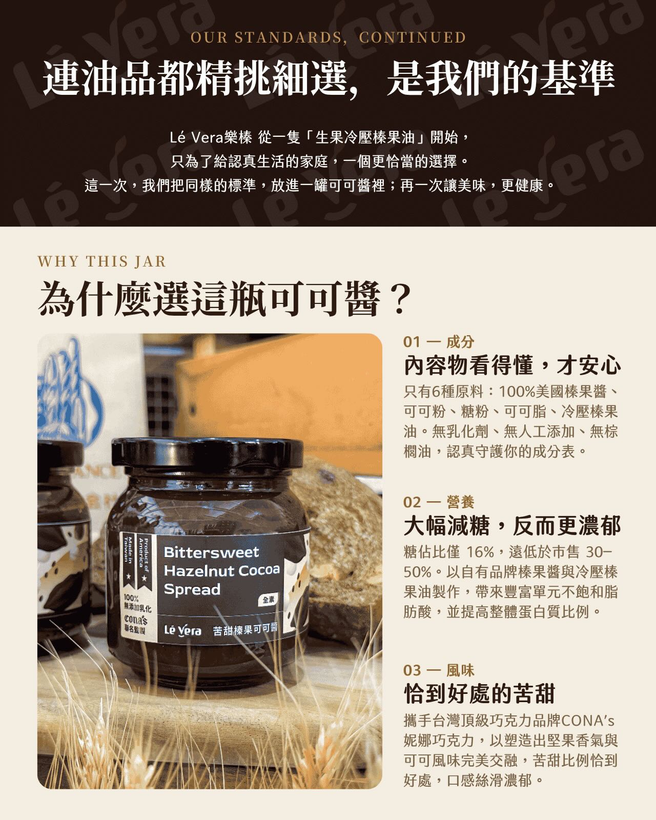 【苦甜榛果可可醬 180g】/全素