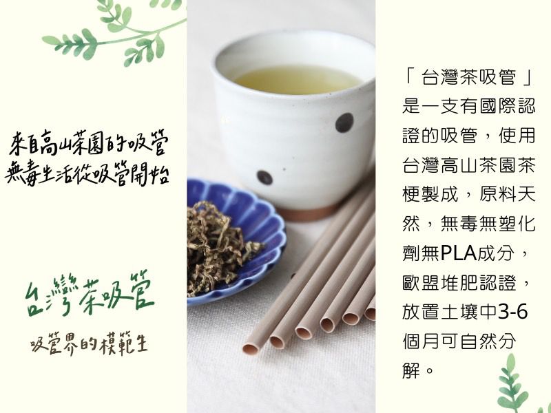 台灣茶吸管 100% 可自然分解